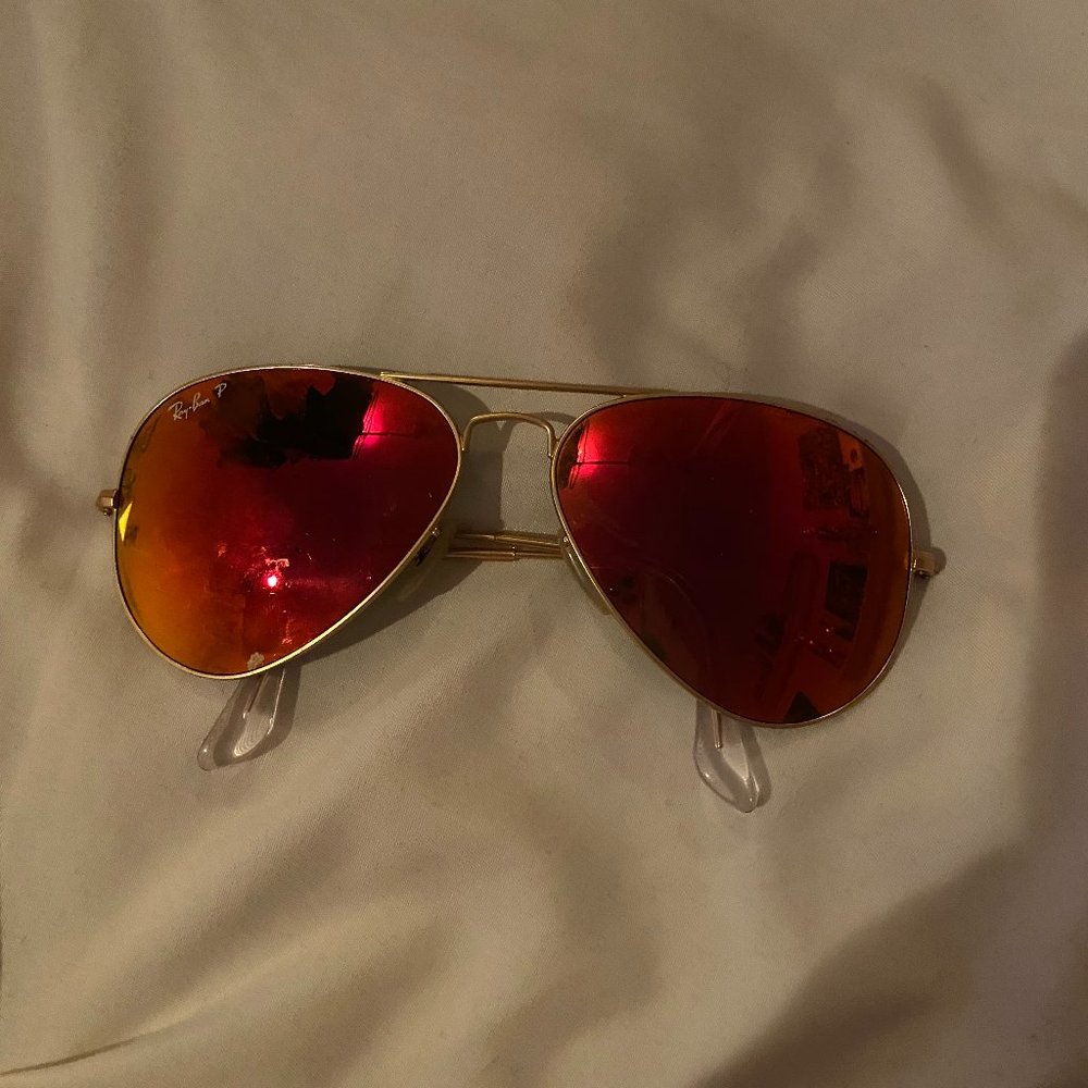 Polarized Red/Orange Aviator Sunglasses